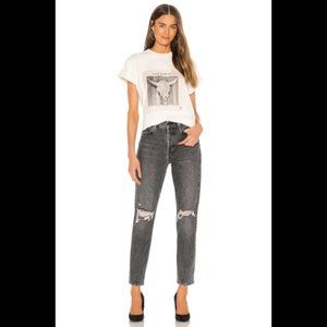 Anine Bing Black Distressed Jeans - Size 24, Straight Les, 100% Cotton $230